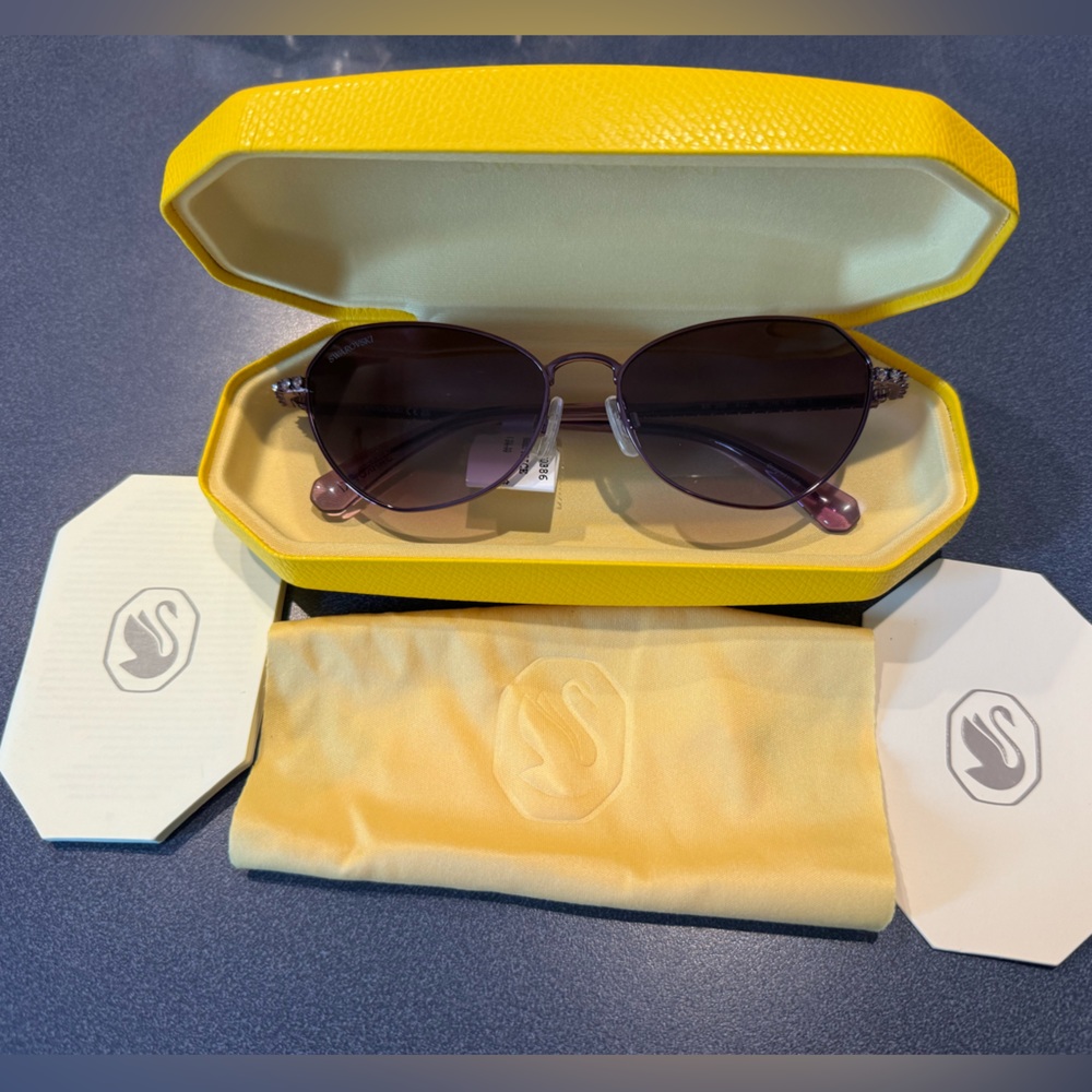 56mm Swarovski crystal oval sunglasses